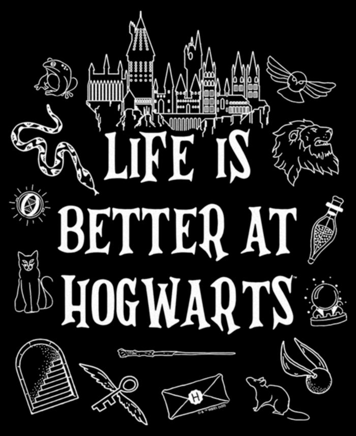 Fifth Sun Junior's Harry Potter Life Is Better At Hogwarts Icons T-Shirt