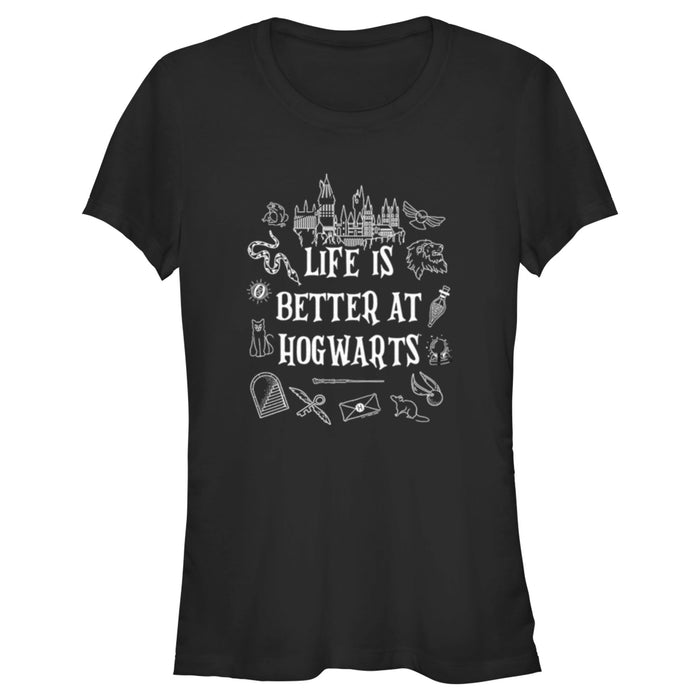 fifth sun Junior's Harry Potter Life is Better at Hogwarts Icons T-Shirt