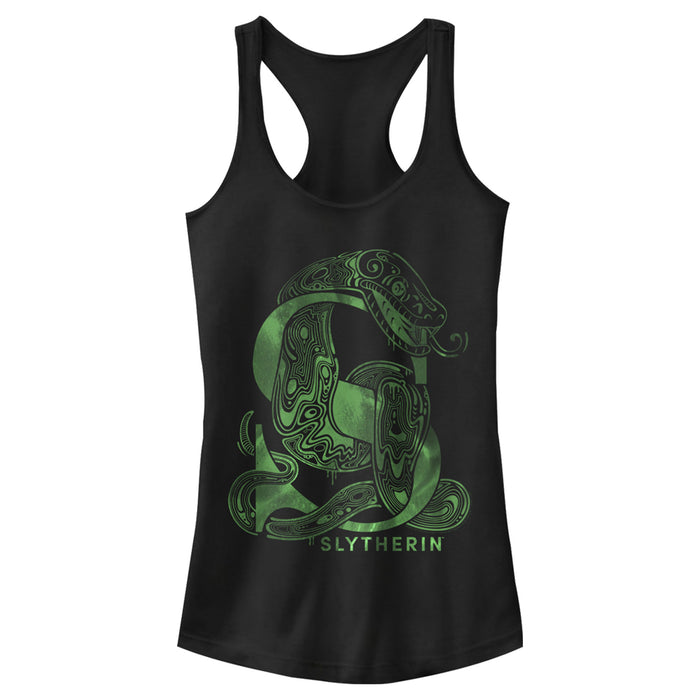 fifth sun Junior's Harry Potter Slytherin S Logo Racerback Tank Top