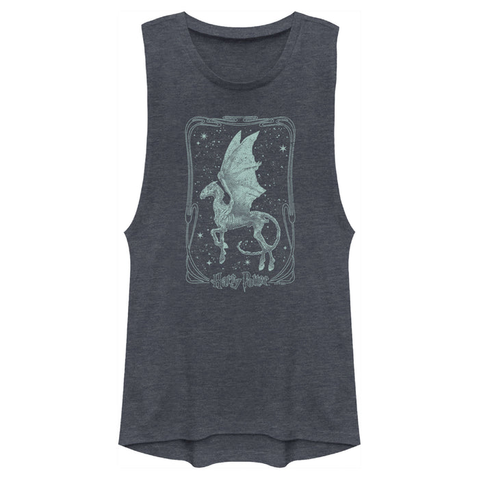 fifth sun Junior's Harry Potter Thestral Tarot Card Festival Muscle Tee