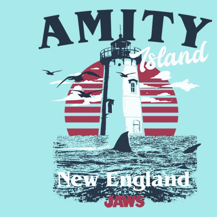 Fifth Sun Junior's Jaws Amity Island New England Lighthouse Racerback Tank Top