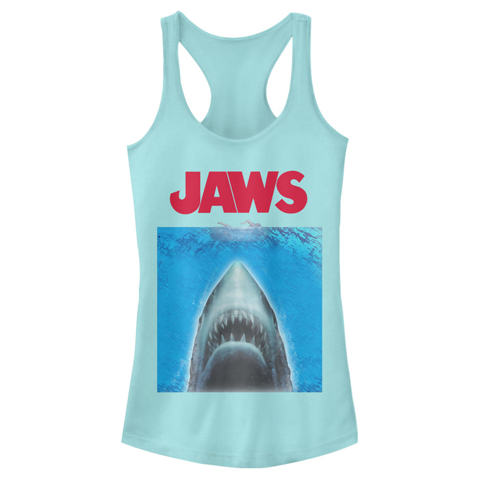 fifth sun Junior's Jaws Open Water Poster Racerback Tank Top