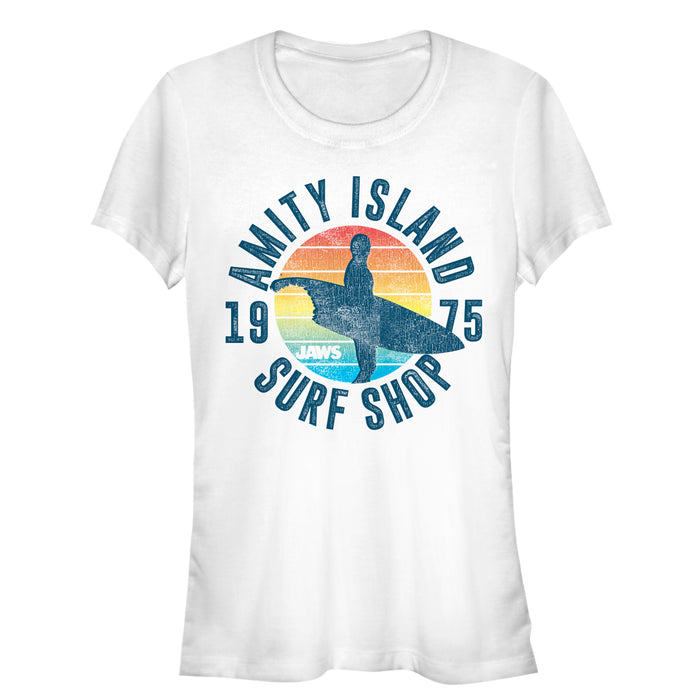 fifth sun Junior's Jaws Retro Amity Island Surf Shop T-Shirt