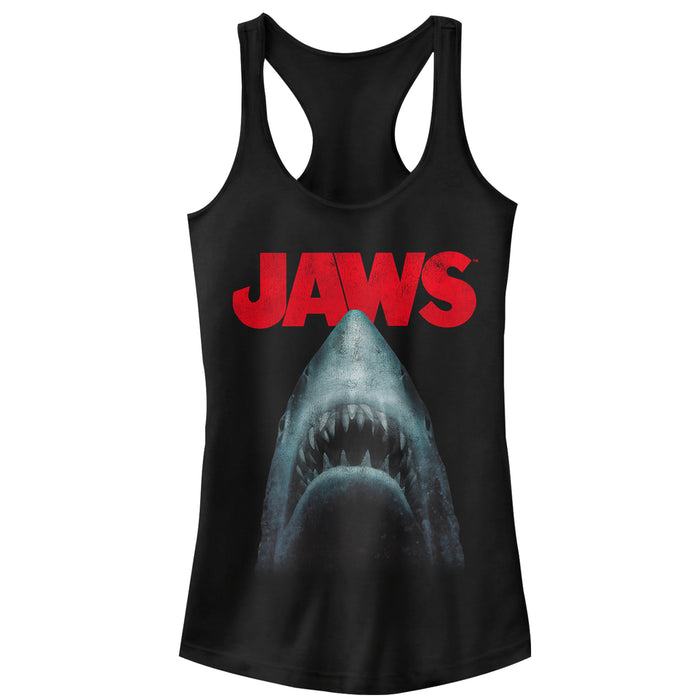 fifth sun Junior's Jaws Shark Teeth Poster Racerback Tank Top
