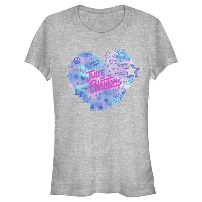fifth sun Junior's Julie and the Phantoms Spray Paint Heart Logo T-Shirt