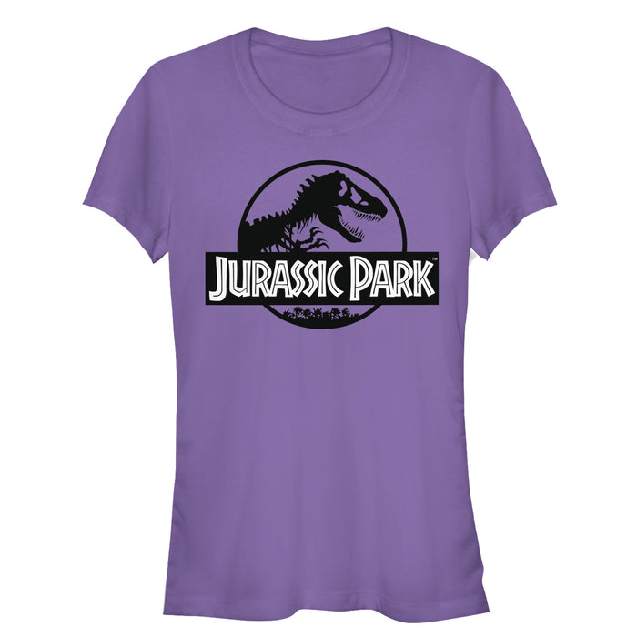 fifth sun Junior's Jurassic Park Black and White Logo T-Shirt
