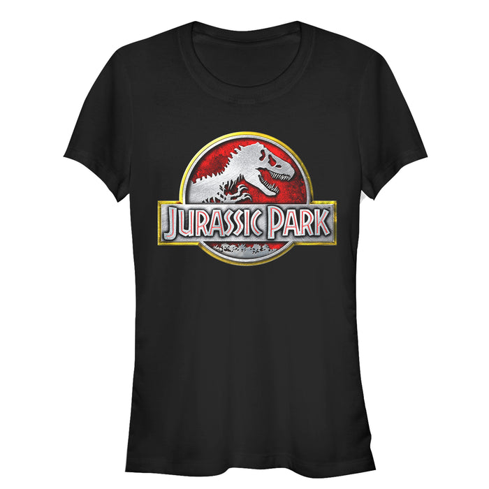 fifth sun Junior's Jurassic Park Chrome Logo T-Shirt
