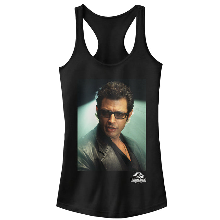 fifth sun Junior's Jurassic Park Dr. Malcolm Hero Portrait Racerback Tank Top