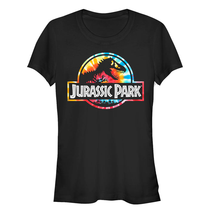 fifth sun Junior's Jurassic Park Groovy Tie-Dye Logo T-Shirt