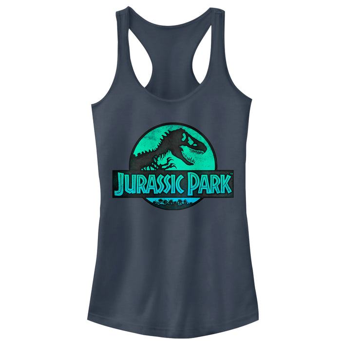 fifth sun Junior's Jurassic Park Ocean Ripple Logo Racerback Tank Top