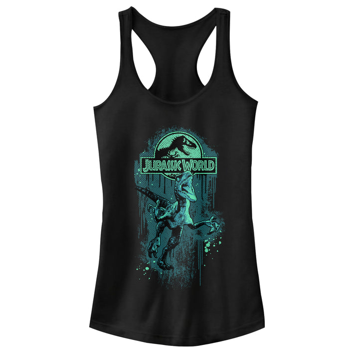 fifth sun Junior's Jurassic Park Raptor on the Loose Racerback Tank Top
