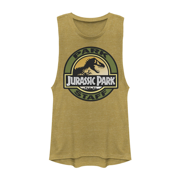 fifth sun Junior's Jurassic Park Staff Badge Festival Muscle Tee