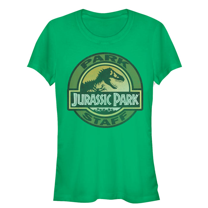 fifth sun Junior's Jurassic Park The Park Staff Badge With T-Rex T-Shirt