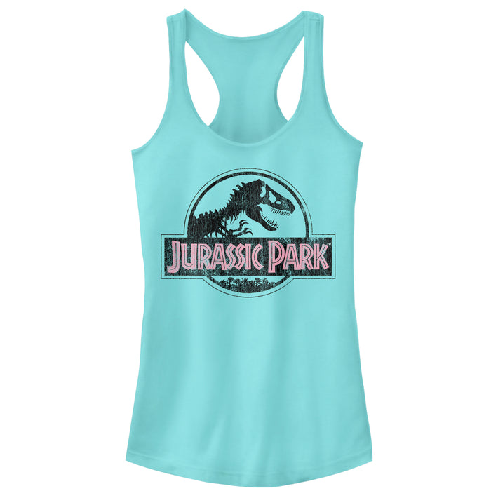 fifth sun Junior's Jurassic Park Vintage Logo Racerback Tank Top