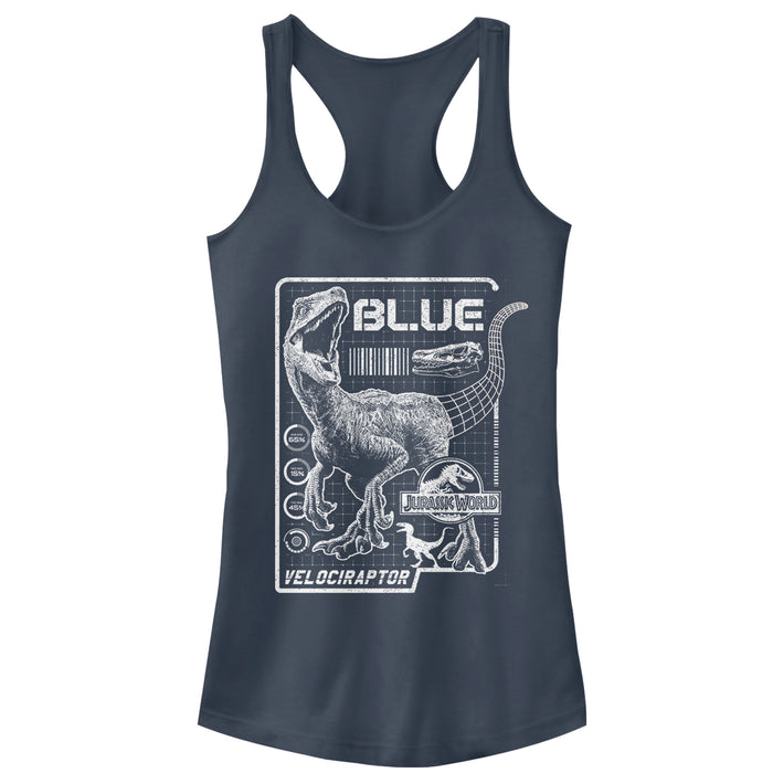 fifth sun Junior's Jurassic World: Fallen Kingdom Blue Details Racerback Tank Top