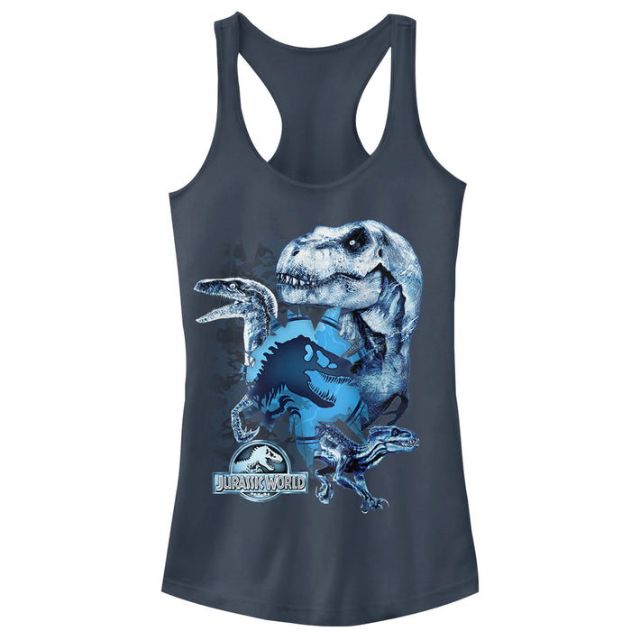 fifth sun Junior's Jurassic World: Fallen Kingdom Dinosaur Frost Racerback Tank Top