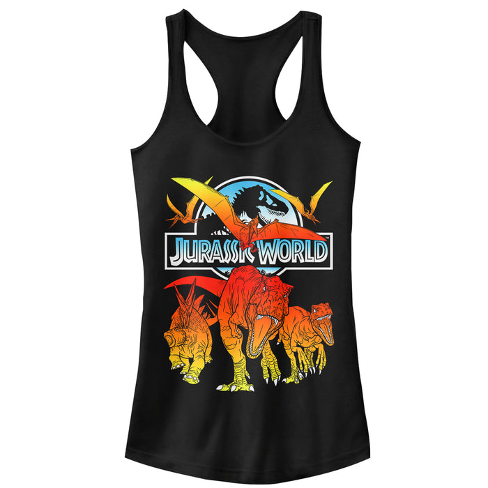 fifth sun Junior's Jurassic World: Fallen Kingdom Fire Dinosaurs Racerback Tank Top