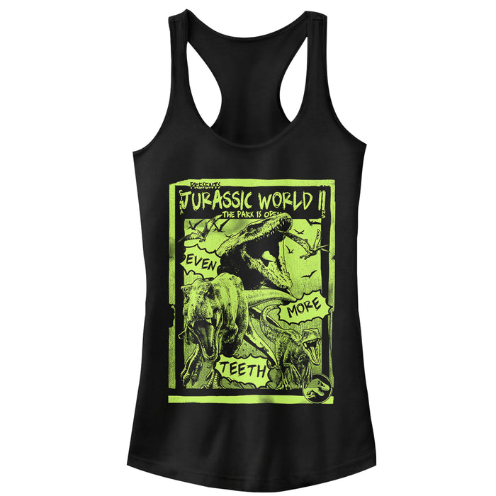 fifth sun Junior's Jurassic World: Fallen Kingdom More Teeth Poster Racerback Tank Top