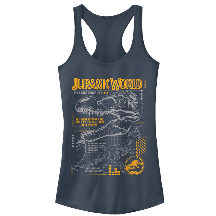 fifth sun Junior's Jurassic World: Fallen Kingdom T.Rex Scary Facts Racerback Tank Top