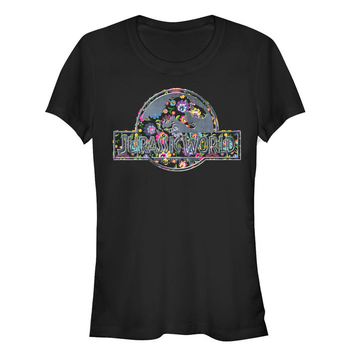fifth sun Junior's Jurassic World Hippie Flower Logo T-Shirt