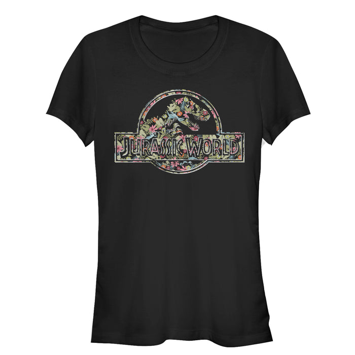 fifth sun Junior's Jurassic World Tropical Flower Logo T-Shirt