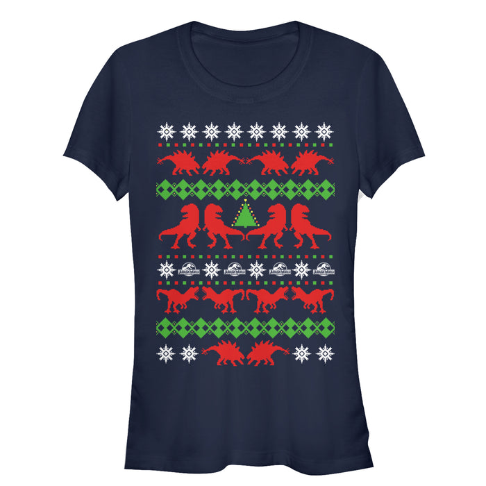 fifth sun Junior's Jurassic World Ugly Christmas T.Rex T-Shirt
