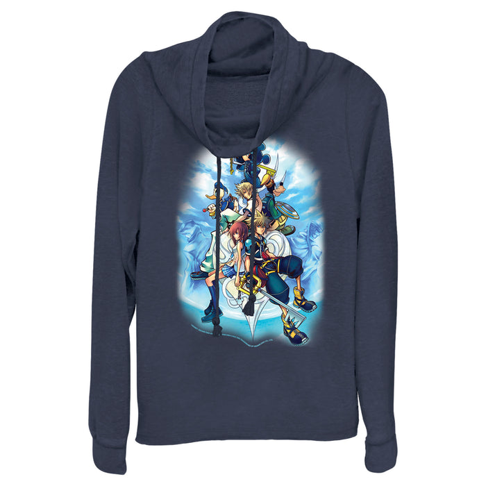 fifth sun Junior's Kingdom Hearts 2 Box Art Cowl Neck Sweatshirt