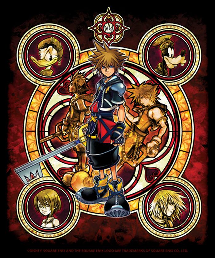 Fifth Sun Junior's Kingdom Hearts 2 Stained Glass Art Cowl Neck Sweatshirt