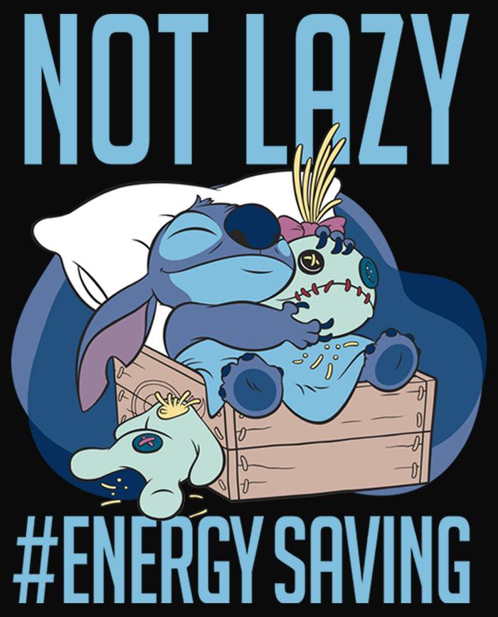 Fifth Sun Junior's Lilo & Stitch Not Lazy Saving Energy Cowl Neck Sweatshirt