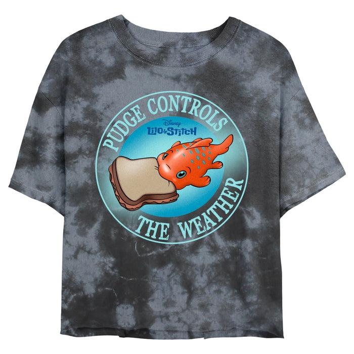 fifth sun Junior's Lilo & Stitch Pudge Controls the Weather T-Shirt