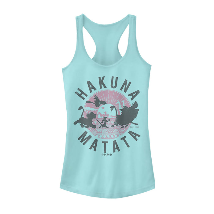 fifth sun Junior's Lion King Hakuna Matata Ornate Circle Racerback Tank Top
