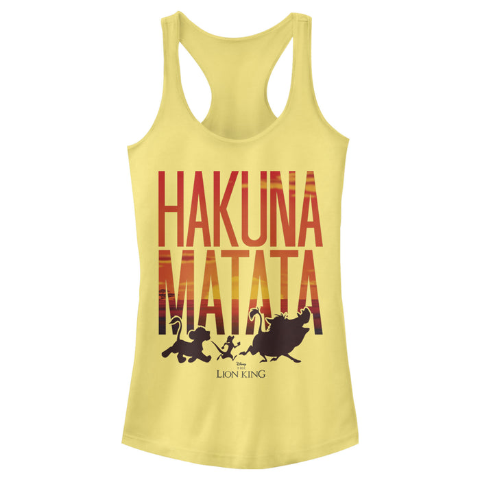 fifth sun Junior's Lion King Hakuna Matata Sunset Racerback Tank Top