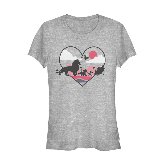 fifth sun Junior's Lion King Heart Silhouettes T-Shirt