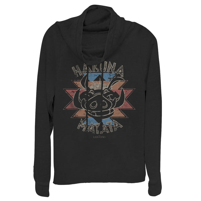 fifth sun Junior's Lion King Pumbaa Hakuna Matata Cowl Neck Sweatshirt