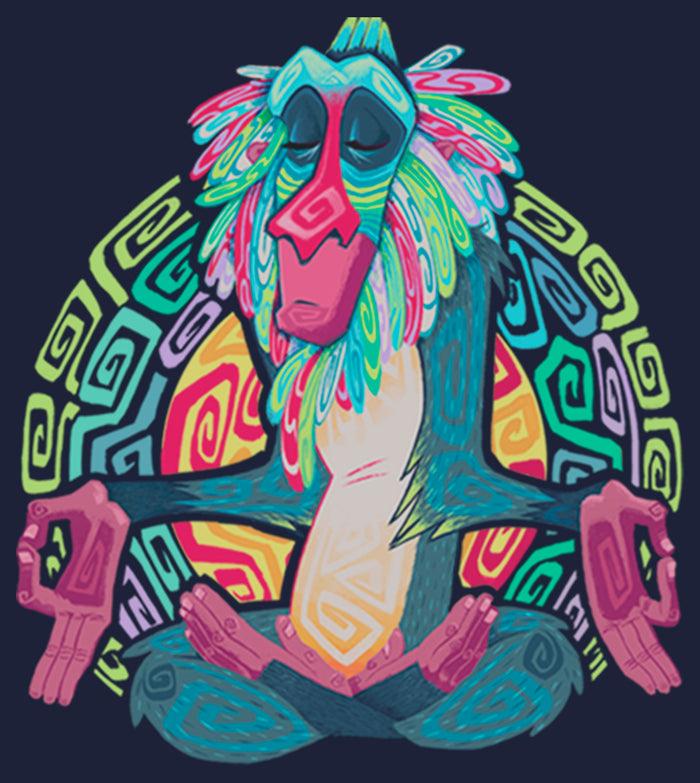 Fifth Sun Junior's Lion King Rafiki Geometric Rainbow Cowl Neck Sweatshirt