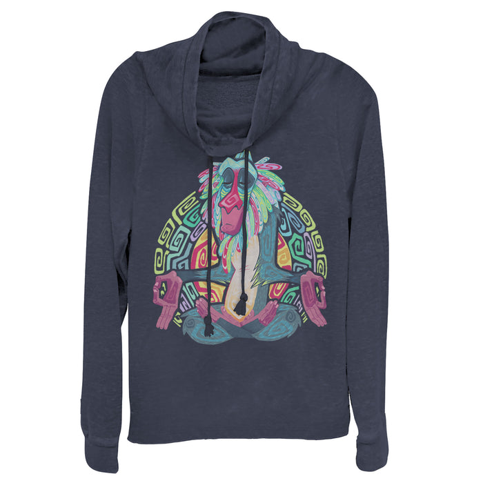 fifth sun Junior's Lion King Rafiki Geometric Rainbow Cowl Neck Sweatshirt