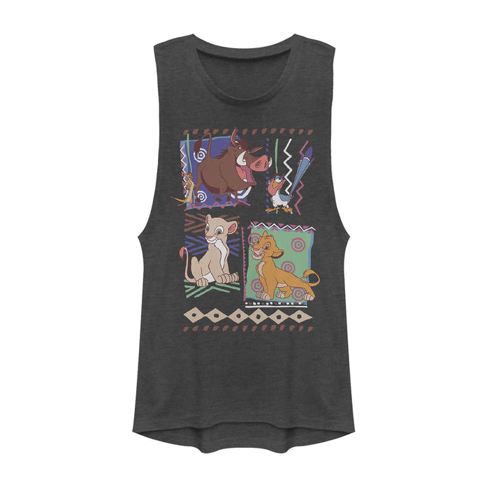 fifth sun Junior's Lion King Retro 90's Savannah Friends Festival Muscle Tee