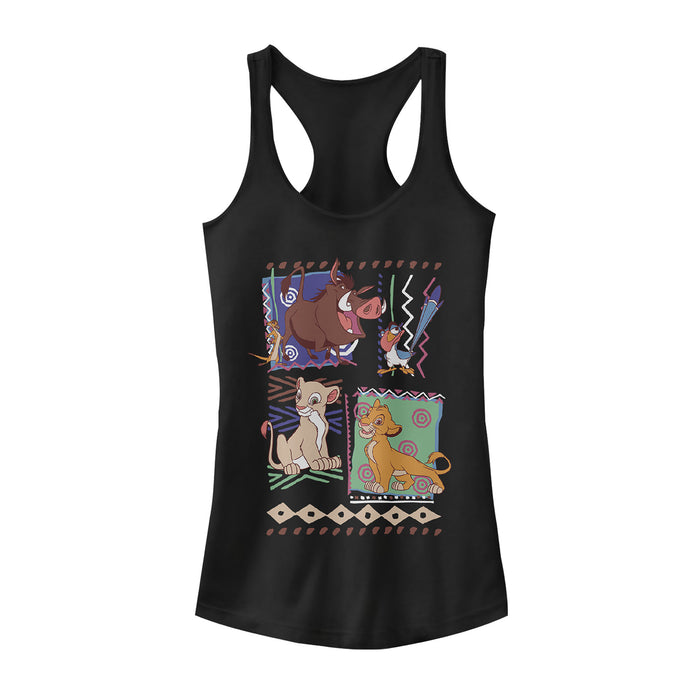 fifth sun Junior's Lion King Retro 90's Savannah Friends Racerback Tank Top