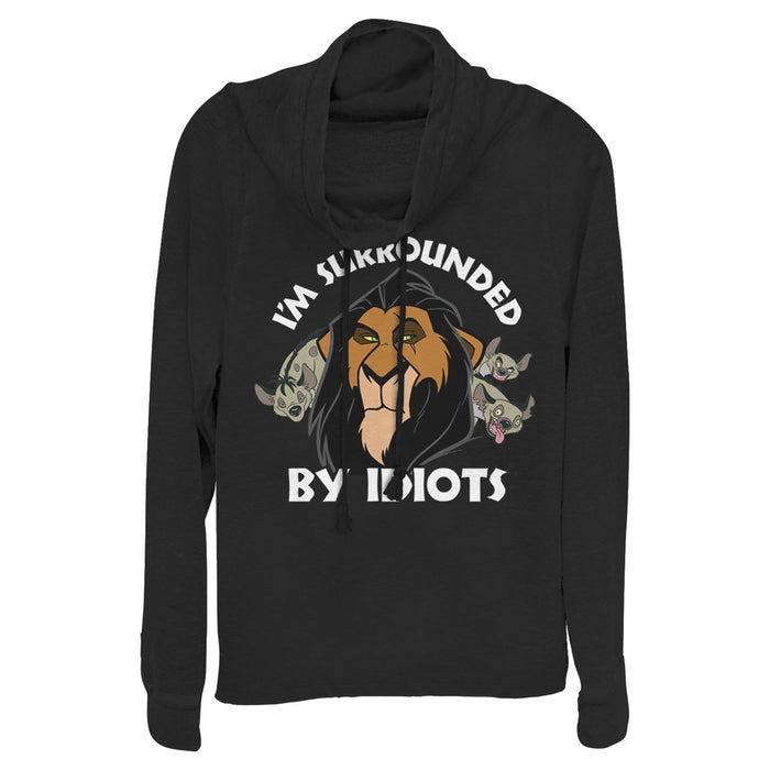 fifth sun Junior's Lion King Scar Surrounded by Idiots Cowl Neck Sweatshirt
