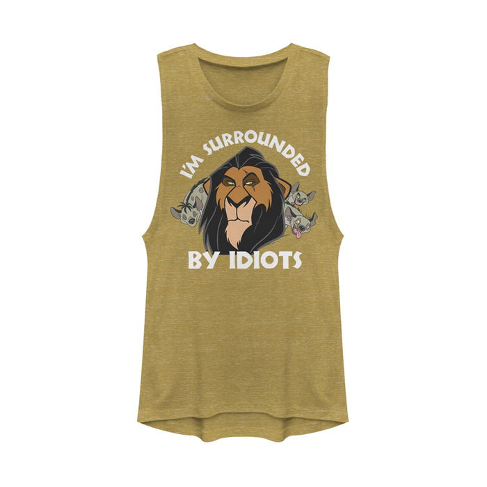 fifth sun Junior's Lion King Scar Surrounded by Idiots Festival Muscle Tee