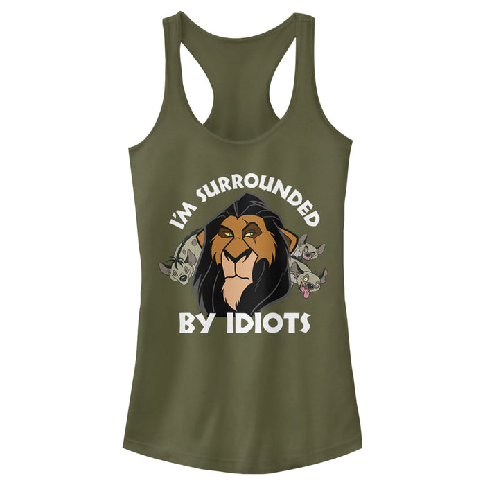 fifth sun Junior's Lion King Scar Surrounded by Idiots Racerback Tank Top