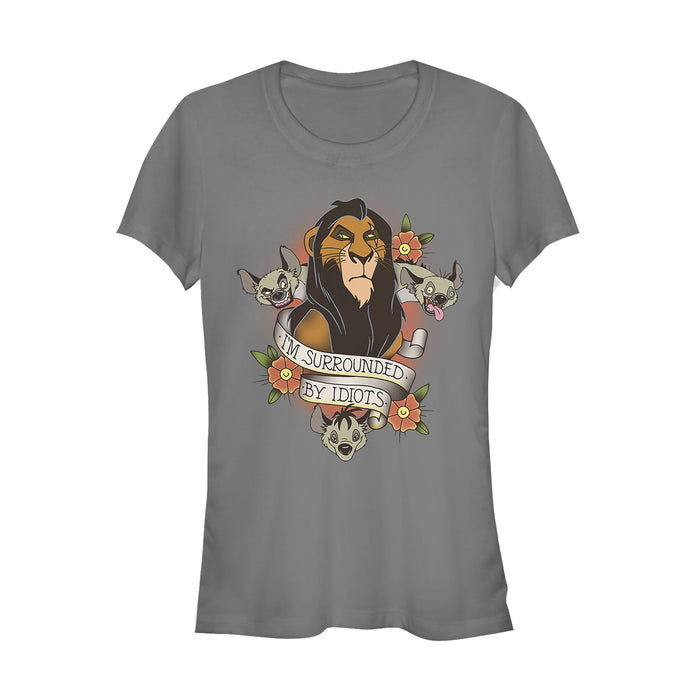 Fifth Sun Junior's Lion King Scar Surrounded By Idiots Tattoo T-Shirt