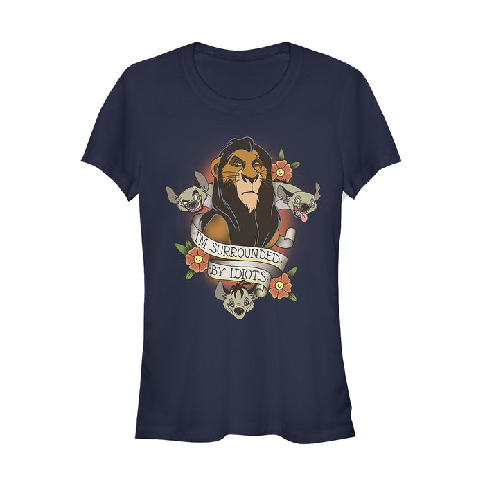 fifth sun Junior's Lion King Scar Surrounded By Idiots Tattoo T-Shirt