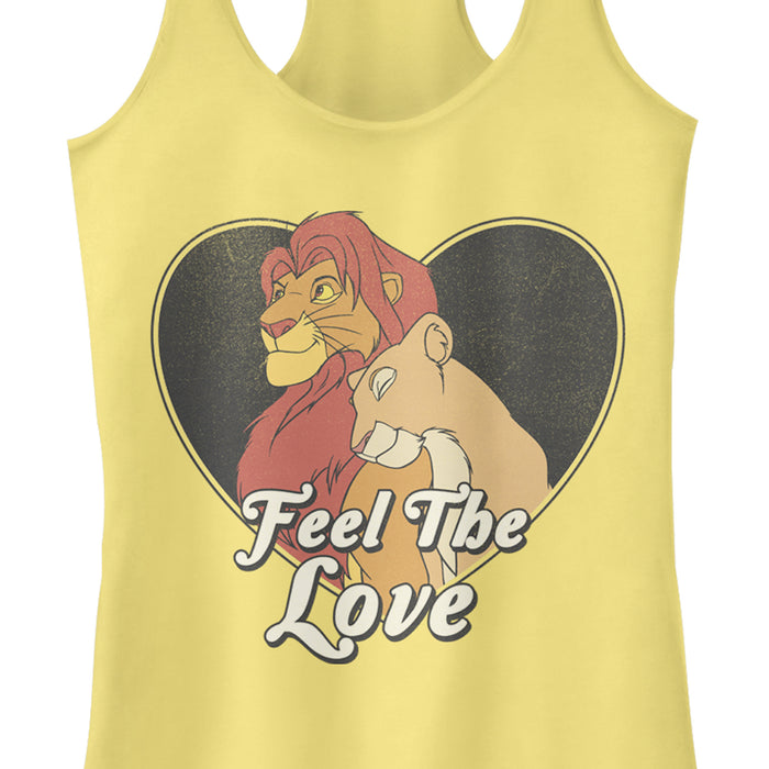 Fifth Sun Junior's Lion King Simba And Nala Valentine Feel The Love Racerback Tank Top