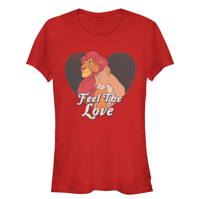 fifth sun Junior's Lion King Simba and Nala Valentine Feel the Love T-Shirt