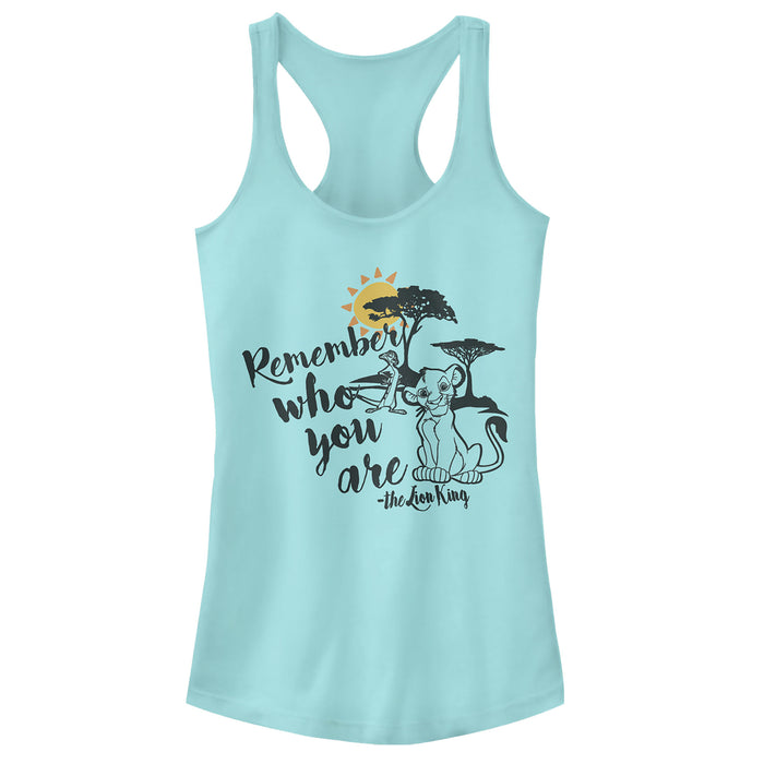 fifth sun Junior's Lion King Simba Never Forget Who You Are Racerback Tank Top