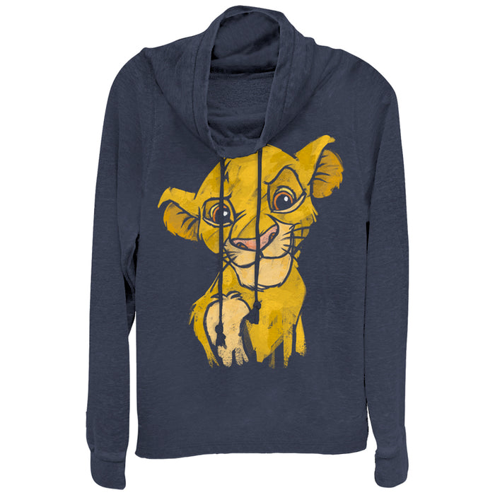 fifth sun Junior's Lion King Simba Smirk Cowl Neck Sweatshirt