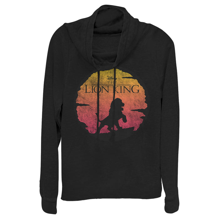 fifth sun Junior's Lion King Sunset Pose Cowl Neck Sweatshirt