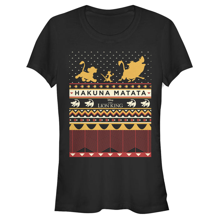 fifth sun Junior's Lion King Ugly Christmas Hakuna Matata T-Shirt