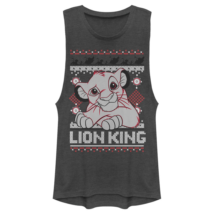 fifth sun Junior's Lion King Ugly Christmas Simba Festival Muscle Tee